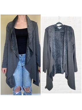 Paradiso fuzzy soft long open faced long style cardigan sweater